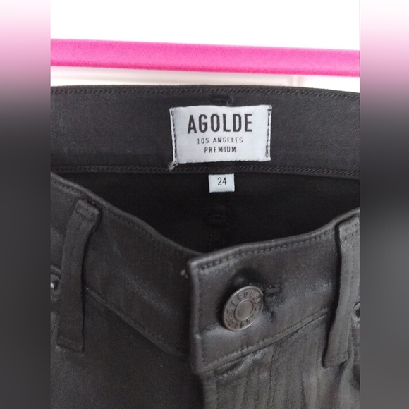 Agolde Black High Waisted Pants 24 - Picture 4 of 6